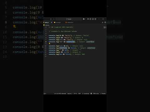 JS && Operator with Truthy/Falsy Values 😎 | Real Output Explained #shorts @abhikacode