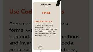 Tip 48 of 100: Use Code Contracts  #coding #codinghacks #programminglanguage #csharp