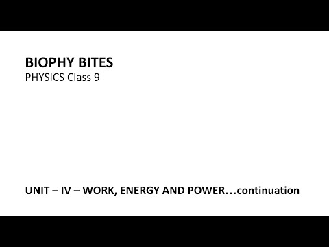 Physics Class 9 - Unit IV - Work, Energy and Power - continuation