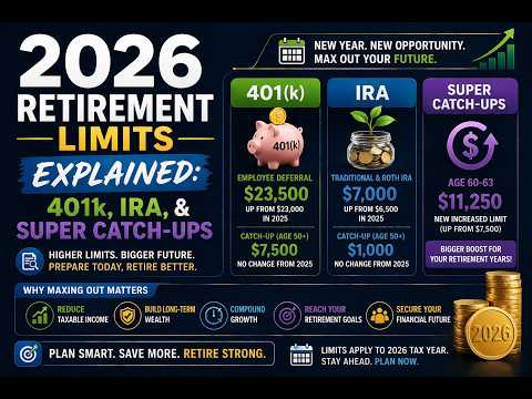 2026 Retirement Limits Explained: 401k, IRA, & Super Catch-Ups #401k #financialeducation #rothira