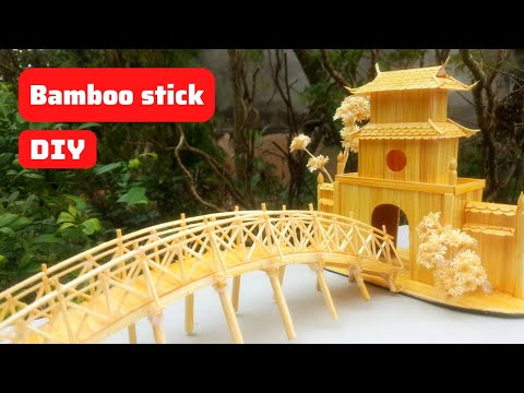 Bamboo stick craft Ideas || Cầu Thê Húc- Đền Ngọc Sơn bằng tăm tre