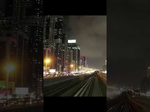 Dubai Metro Ride City Night View
