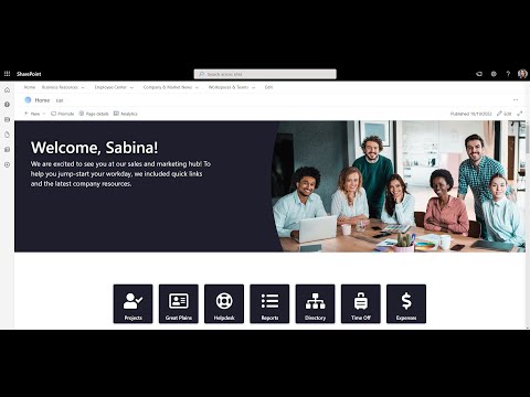 Create a personalized SharePoint Department Site