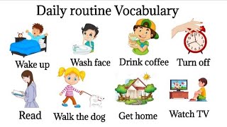 Daliy routine vocabulary with  sentences || Listen and practice ||#English learning #daliy routine