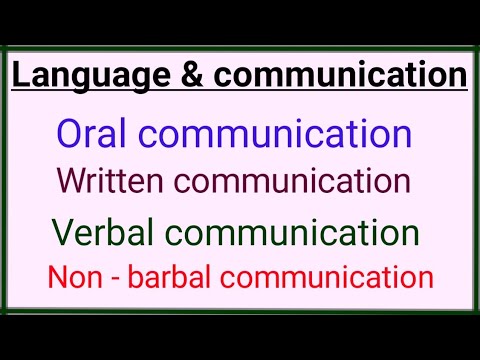 " Language & communication " Verbal, Oral, Written, and Non - verbal communication explain in Hindi