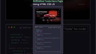 Animated tesla landing page using html css js awesome Next level slider hero