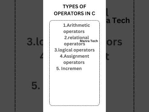 Types Of Operator in c /c basic in tamil for beginners #cprogramming#learning #learning#cprogramming
