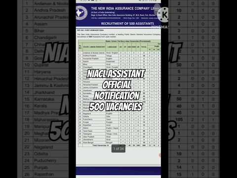 NIACL ASSISTANT OFFICIAL NOTIFICATION OUT #niaclassistant #nialnotification #study #studymotivation