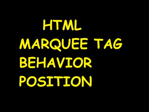 How to use the Marquee HTML tag ( position,behavior)  HINDI URDU 2017
