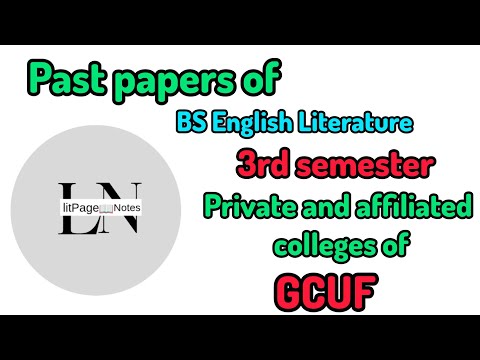 Past papers of bs english 3rd semester gcuf |Past papers of bs english| latest past papers