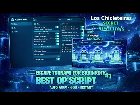 [🌊AUTO FARM] Escape Tsunami For Brainrots Script — DUPE SECRET, AUTO-TAKE CELESTIAL,TP TO LAST GAP