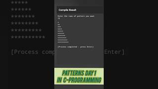 Patterns Day1 In C-Programming #pattern #cprogramming #day1 #beginners