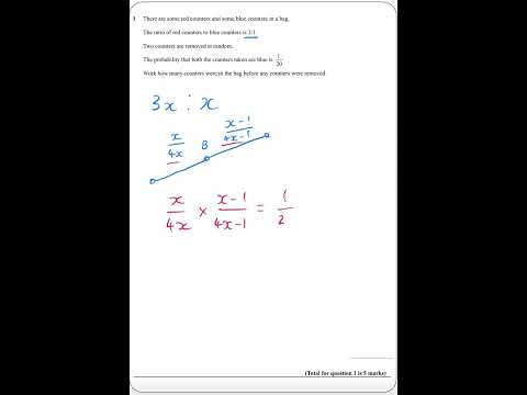 Probability and Quadratic 5 Marker  #gcsemath #maths #mathematics #probability