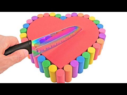 Satisfying Video l How to make Rainbow Mystical Cake FROM Kinetic Sand & Cream-Ball Cutting ASMR #01