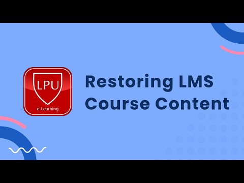 Restoring LMS Course Content in OpenLMS