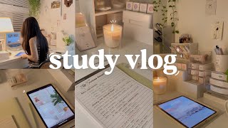 STUDY VLOG |  being productive day, studying, note, motivation ˚ ༘