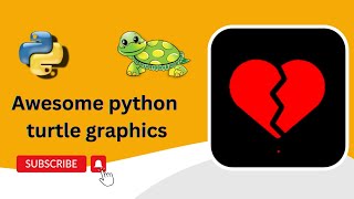 Python turtle graphics tutorial | Broken Heart Shape Design | Turtle graphics