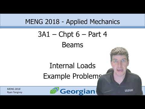 MENG2018 - Georgian College - 3A1 - Chpt 6 - Beams Part 4 - Internal Loads - Solving Example Probs.
