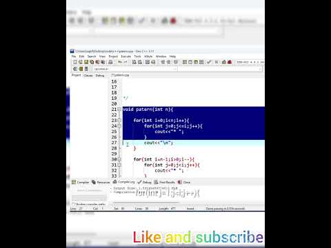CPP code for pattern problem #shorts #shortvideo #coding