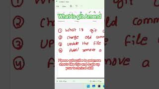 what is git amend #git #interview #shorts