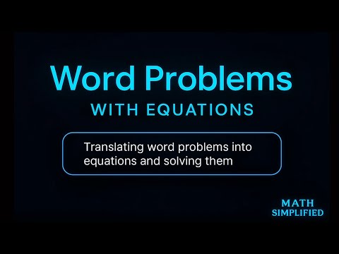 Algebra 1 - Word Problems with Equations