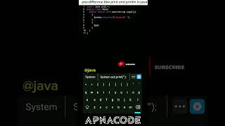 differnce btw print and println in java #apnacode #learncodeonline #java #shorts pls support ❤❤❤