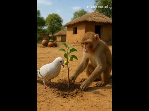 “The Funny Story of Pigeon and Monkey with the Apple Tree | Kabootar Aur Bandar Story in Hindi”