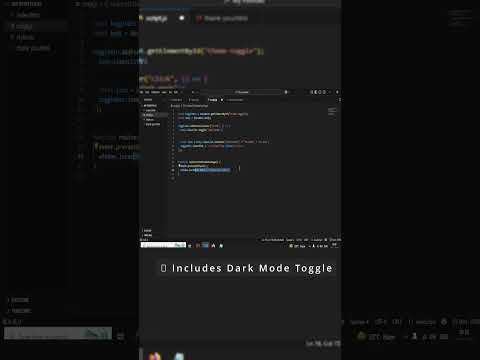 Dark Mode Toggle"🌗 "Light to Dark Mode in 20 Seconds! |"Impress Your Teacher #coding" #coding