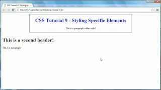 CSS Tutorial 9 - Styling Specific Elements