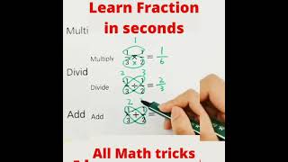 Math Tips & Tips for fast calculation: Learn Math Fractions in Seconds! #bestmathtricks