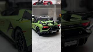 Miniature green Lamborghini Aventador SVJ63 diecast model car #modelcars #diecastcollection