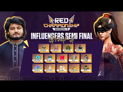 [🔴LIVE] RED CHAMPIONSHIP SEASON-03 | INFLUENCERS SEMI FINAL GROUP-A | FREEFIRE @ZaraGamiing