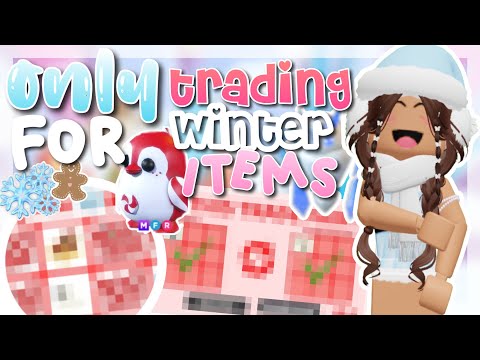 ONLY TRADING FOR WINTER ITEMS CHALLENGE! ⛸️🎅