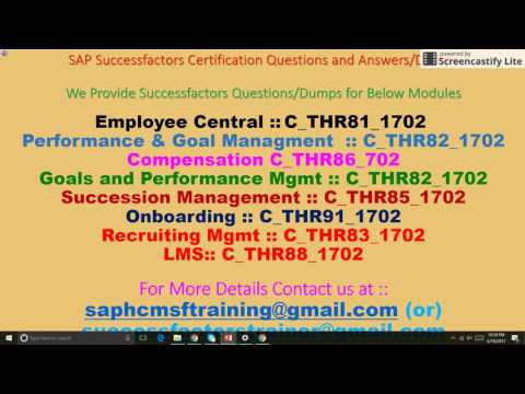 SAP Successfactors System access, Training and Certification Material
