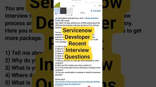 Servicenow Developer Recent Interview Questions #servicenow #skfacts
