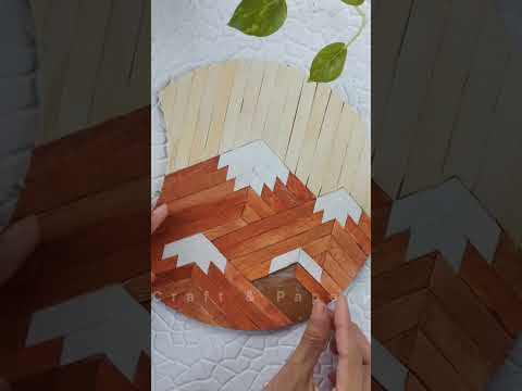 DIY wall decor using cardboard and popsicle stick #shorts #decoration 🔥😱😱