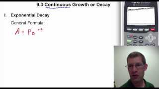 Algebra 2: 9.3 Continuous Growth & Decay