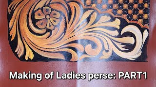 Making of Ladies Perse: PART1 | Acrylic on Leather | Floral Painting | Italian Leather Paint