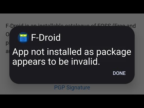 F-Droid - App not installed as package appears to be invalid