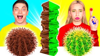 Real Food vs Chocolate Food Challenge by Hahanom Top Challenges