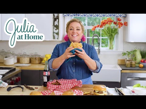 Homemade Sirloin Burgers with Pickled Red Onions and Oven Fries | Full Episode | Julia at Home