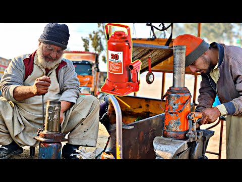 Experts Old Man Are Repaired The Hydraulic Jack Full Demage Jack Repaired Amazing Technology