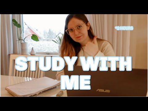 STUDY WITH ME in Snowy Sweden❄️📚2h pomodoro (no music)