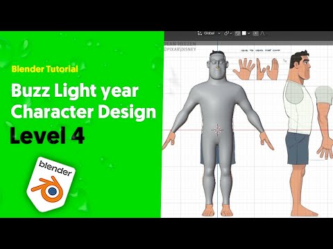 Blender Tutorial: character modelling, 3d model, buzz lightyear character design
