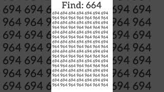 spot the hidden 664 in 5 sec. #hidden #oddnumberout #puzzlesolving #puzle #ahortsfeed #ytshorts #1k