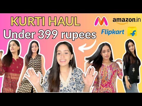 😱 I Bought Trendy Kurtis Under ₹399 from Amazon, Flipkart & Myntra | Honest Try-On Haul + Review ✨
