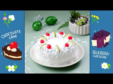 Decorate the cake with coconut | Recipe for dessert cake #shorts