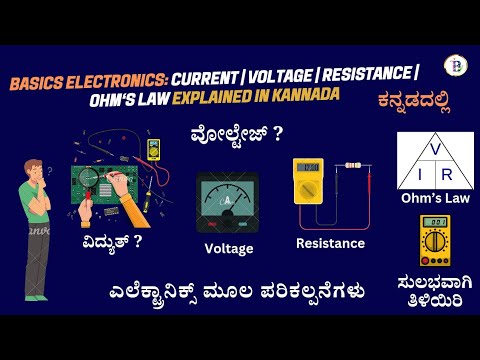 Basic Electronics : What is Resistance, Current, Voltage | Ohm's Law and Relation b/w IVR | Kannada