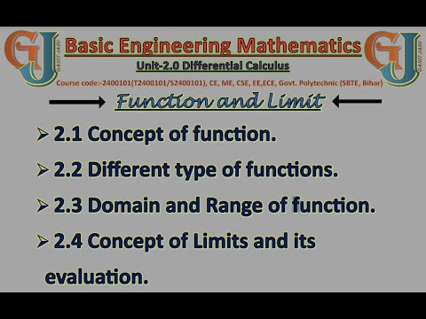 Function & Limit Basic Engineering Math Part -4 #IIT #Polytechnic #11  #12 #sbtebiharnewsexam #BEU