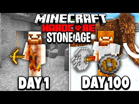 I Survived 100 Days in an STONE AGE in Minecraft Hardcore